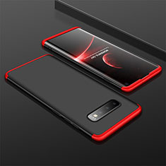 Custodia Plastica Rigida Cover Opaca Fronte e Retro 360 Gradi M01 per Samsung Galaxy S10 5G Rosso e Nero