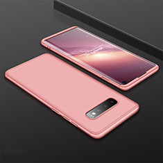 Custodia Plastica Rigida Cover Opaca Fronte e Retro 360 Gradi M01 per Samsung Galaxy S10 Oro Rosa