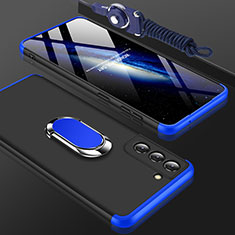 Custodia Plastica Rigida Cover Opaca Fronte e Retro 360 Gradi M01 per Samsung Galaxy S21 FE 5G Blu e Nero