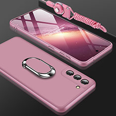 Custodia Plastica Rigida Cover Opaca Fronte e Retro 360 Gradi M01 per Samsung Galaxy S21 FE 5G Oro Rosa