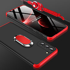 Custodia Plastica Rigida Cover Opaca Fronte e Retro 360 Gradi M01 per Samsung Galaxy S21 FE 5G Rosso e Nero