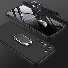 Custodia Plastica Rigida Cover Opaca Fronte e Retro 360 Gradi M01 per Samsung Galaxy S22 5G Nero