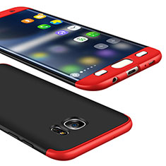 Custodia Plastica Rigida Cover Opaca Fronte e Retro 360 Gradi M01 per Samsung Galaxy S7 Edge G935F Rosso e Nero