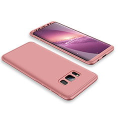 Custodia Plastica Rigida Cover Opaca Fronte e Retro 360 Gradi M01 per Samsung Galaxy S8 Oro Rosa