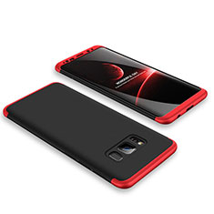 Custodia Plastica Rigida Cover Opaca Fronte e Retro 360 Gradi M01 per Samsung Galaxy S8 Plus Rosso e Nero