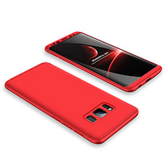 Custodia Plastica Rigida Cover Opaca Fronte e Retro 360 Gradi M01 per Samsung Galaxy S8 Rosso