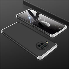 Custodia Plastica Rigida Cover Opaca Fronte e Retro 360 Gradi M01 per Xiaomi Mi 10i 5G Argento e Nero