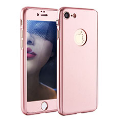 Custodia Plastica Rigida Cover Opaca Fronte e Retro 360 Gradi P01 per Apple iPhone SE (2020) Oro Rosa
