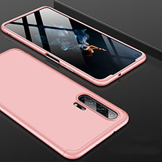 Custodia Plastica Rigida Cover Opaca Fronte e Retro 360 Gradi P01 per Huawei Honor 20 Pro Oro Rosa