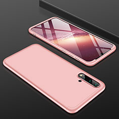 Custodia Plastica Rigida Cover Opaca Fronte e Retro 360 Gradi P01 per Huawei Nova 5 Oro Rosa