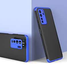 Custodia Plastica Rigida Cover Opaca Fronte e Retro 360 Gradi P01 per Huawei Nova 7 SE 5G Blu e Nero