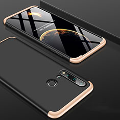 Custodia Plastica Rigida Cover Opaca Fronte e Retro 360 Gradi P01 per Huawei P20 Lite (2019) Oro e Nero