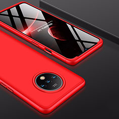 Custodia Plastica Rigida Cover Opaca Fronte e Retro 360 Gradi P01 per OnePlus 7T Rosso