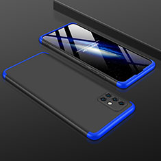 Custodia Plastica Rigida Cover Opaca Fronte e Retro 360 Gradi P01 per Samsung Galaxy A51 5G Blu e Nero