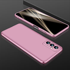 Custodia Plastica Rigida Cover Opaca Fronte e Retro 360 Gradi P01 per Samsung Galaxy F13 4G Oro Rosa