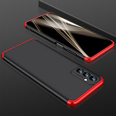 Custodia Plastica Rigida Cover Opaca Fronte e Retro 360 Gradi P01 per Samsung Galaxy F13 4G Rosso e Nero