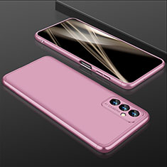 Custodia Plastica Rigida Cover Opaca Fronte e Retro 360 Gradi P01 per Samsung Galaxy M13 4G Oro Rosa