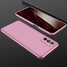 Custodia Plastica Rigida Cover Opaca Fronte e Retro 360 Gradi P01 per Samsung Galaxy M52 5G Oro Rosa