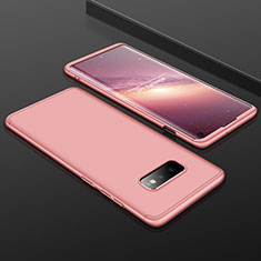 Custodia Plastica Rigida Cover Opaca Fronte e Retro 360 Gradi P01 per Samsung Galaxy S10e Oro Rosa
