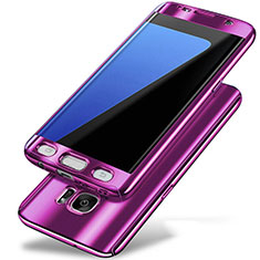 Custodia Plastica Rigida Cover Opaca Fronte e Retro 360 Gradi P01 per Samsung Galaxy S7 Edge G935F Viola