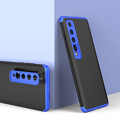 Custodia Plastica Rigida Cover Opaca Fronte e Retro 360 Gradi P01 per Xiaomi Mi 10 Blu e Nero
