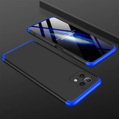 Custodia Plastica Rigida Cover Opaca Fronte e Retro 360 Gradi P01 per Xiaomi Mi 11 Lite 4G Blu e Nero