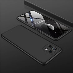 Custodia Plastica Rigida Cover Opaca Fronte e Retro 360 Gradi P01 per Xiaomi Mi 11 Lite 4G Nero