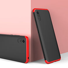 Custodia Plastica Rigida Cover Opaca Fronte e Retro 360 Gradi P01 per Xiaomi Redmi 9A Rosso e Nero
