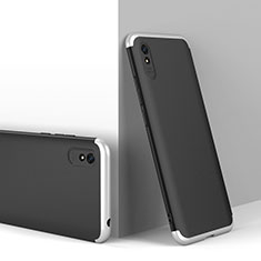 Custodia Plastica Rigida Cover Opaca Fronte e Retro 360 Gradi P01 per Xiaomi Redmi 9AT Argento e Nero