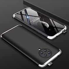 Custodia Plastica Rigida Cover Opaca Fronte e Retro 360 Gradi P01 per Xiaomi Redmi K30 Pro 5G Argento e Nero