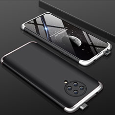 Custodia Plastica Rigida Cover Opaca Fronte e Retro 360 Gradi P01 per Xiaomi Redmi K30 Pro Zoom Argento e Nero