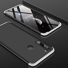 Custodia Plastica Rigida Cover Opaca Fronte e Retro 360 Gradi P01 per Xiaomi Redmi Note 8 (2021) Argento e Nero