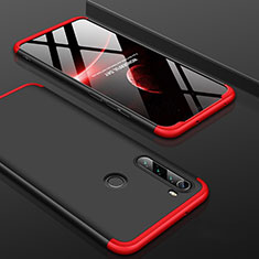 Custodia Plastica Rigida Cover Opaca Fronte e Retro 360 Gradi P01 per Xiaomi Redmi Note 8 (2021) Rosso e Nero