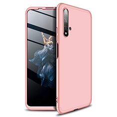 Custodia Plastica Rigida Cover Opaca Fronte e Retro 360 Gradi P02 per Huawei Honor 20S Oro Rosa