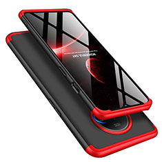 Custodia Plastica Rigida Cover Opaca Fronte e Retro 360 Gradi P02 per OnePlus 7T Rosso e Nero