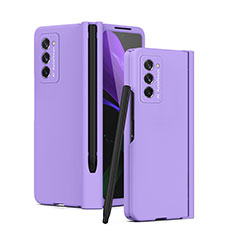Custodia Plastica Rigida Cover Opaca Fronte e Retro 360 Gradi P02 per Samsung Galaxy Z Fold2 5G Viola