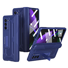Custodia Plastica Rigida Cover Opaca Fronte e Retro 360 Gradi P06 per Samsung Galaxy Z Fold2 5G Blu