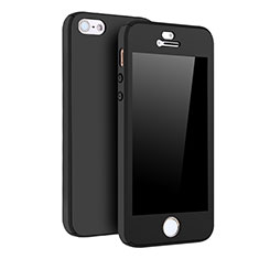 Custodia Plastica Rigida Cover Opaca Fronte e Retro 360 Gradi per Apple iPhone 5S Nero