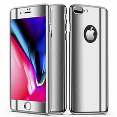 Custodia Plastica Rigida Cover Opaca Fronte e Retro 360 Gradi per Apple iPhone 8 Plus Argento