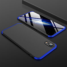 Custodia Plastica Rigida Cover Opaca Fronte e Retro 360 Gradi per Apple iPhone XR Blu e Nero