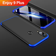 Custodia Plastica Rigida Cover Opaca Fronte e Retro 360 Gradi per Huawei Enjoy 9 Plus Blu e Nero