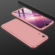 Custodia Plastica Rigida Cover Opaca Fronte e Retro 360 Gradi per Huawei Honor 8A Oro Rosa
