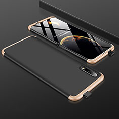 Custodia Plastica Rigida Cover Opaca Fronte e Retro 360 Gradi per Huawei Honor 9X Oro e Nero