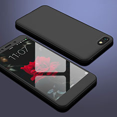 Custodia Plastica Rigida Cover Opaca Fronte e Retro 360 Gradi per Huawei Honor Play 7 Nero