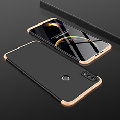 Custodia Plastica Rigida Cover Opaca Fronte e Retro 360 Gradi per Huawei Honor V10 Lite Oro e Nero