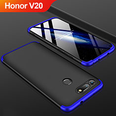 Custodia Plastica Rigida Cover Opaca Fronte e Retro 360 Gradi per Huawei Honor V20 Blu e Nero