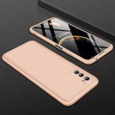 Custodia Plastica Rigida Cover Opaca Fronte e Retro 360 Gradi per Huawei Honor V30 5G Oro