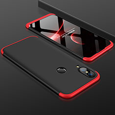 Custodia Plastica Rigida Cover Opaca Fronte e Retro 360 Gradi per Huawei Nova 3e Rosso e Nero