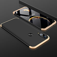 Custodia Plastica Rigida Cover Opaca Fronte e Retro 360 Gradi per Huawei Nova 3i Oro e Nero