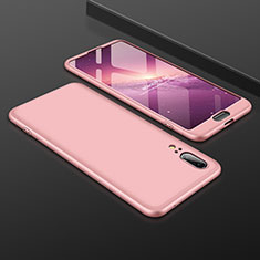 Custodia Plastica Rigida Cover Opaca Fronte e Retro 360 Gradi per Huawei P20 Oro Rosa